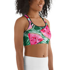 Palm Leaves & Watermelon Sports Bra