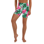 Palm Leaves & Watermelon Yoga Shorts