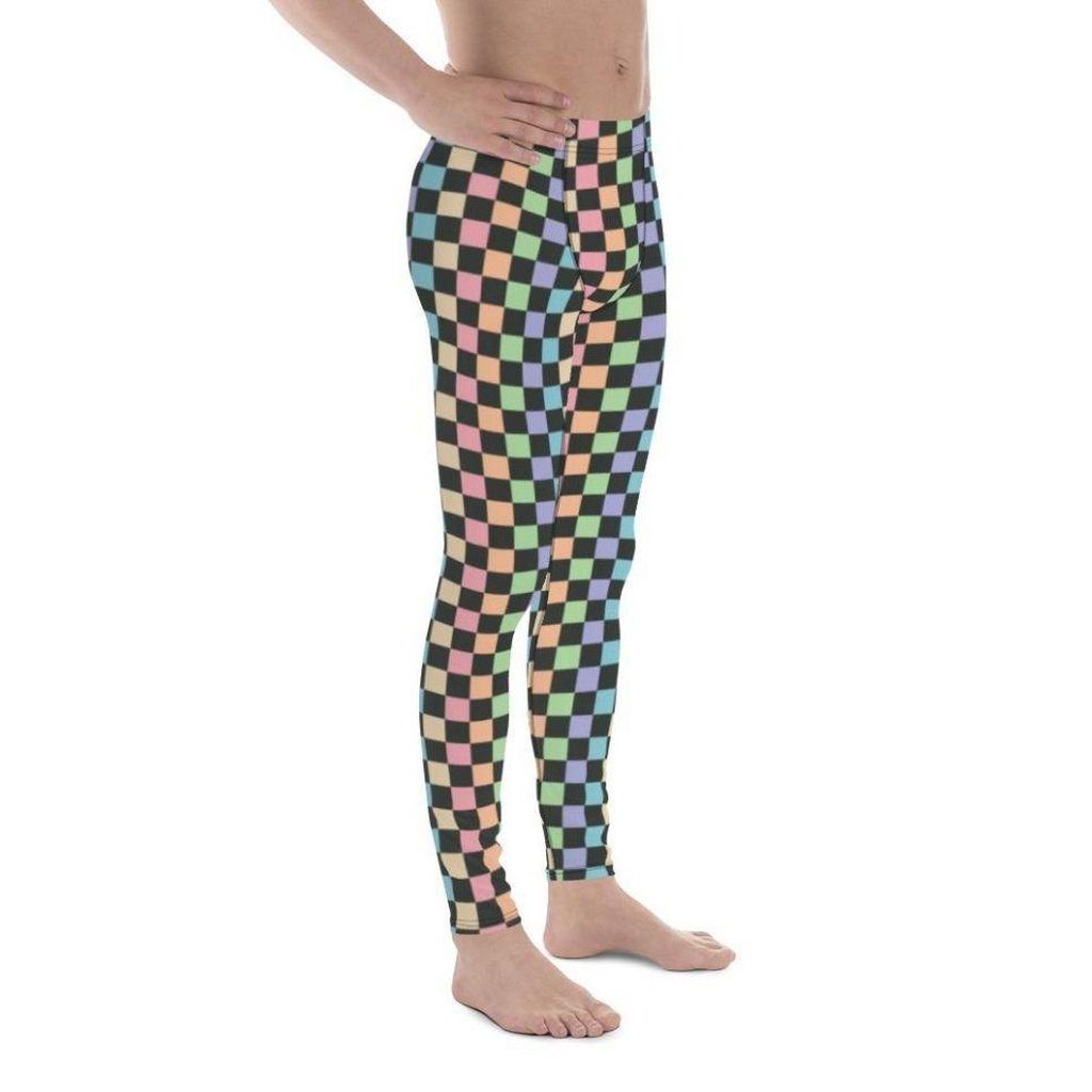 Pastel Checkerboard Men's Leggings