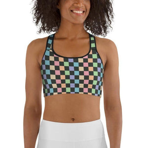 Pastel Checkerboard Sports Bra