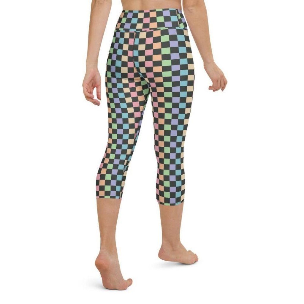 Pastel Checkerboard Yoga Capris