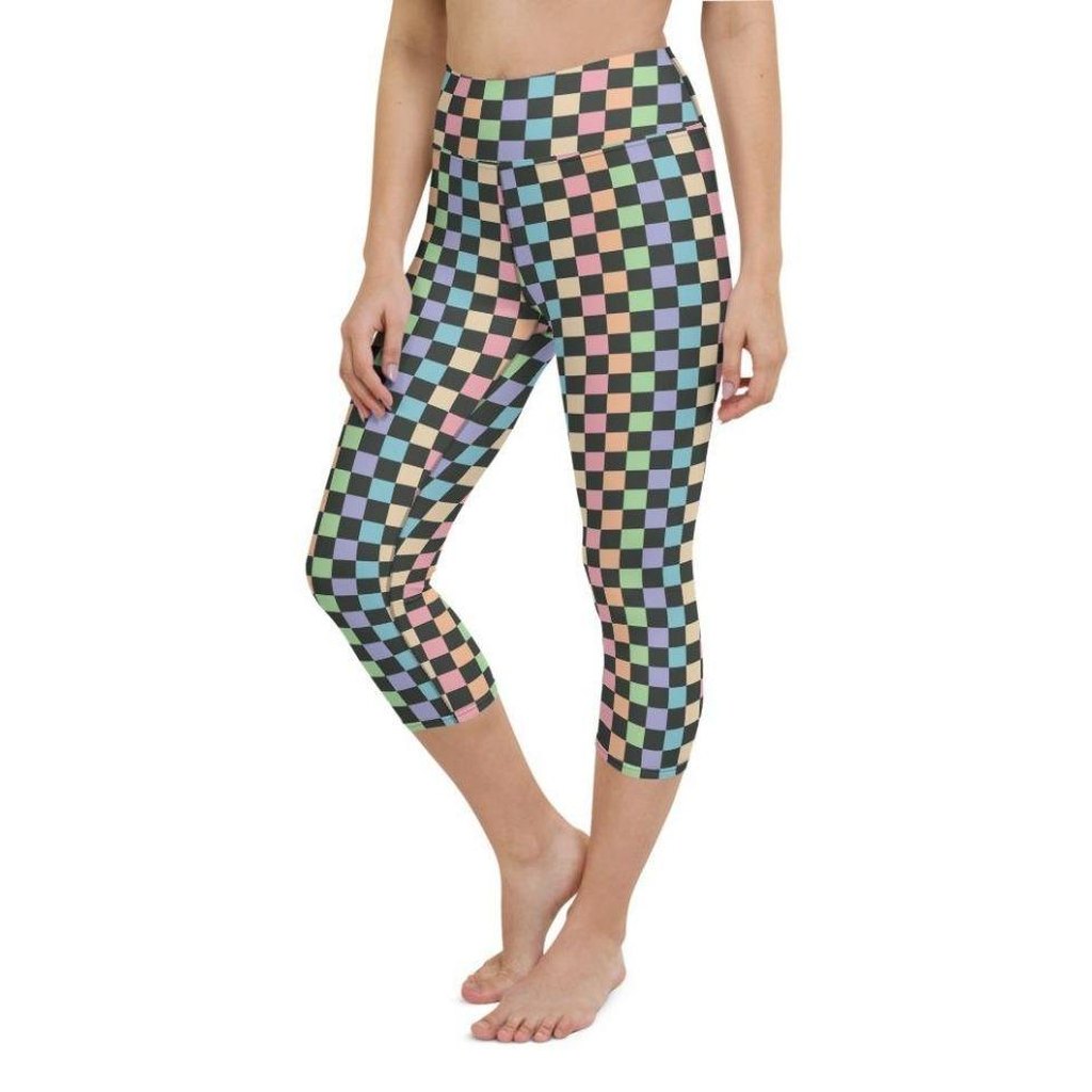 Pastel Checkerboard Yoga Capris