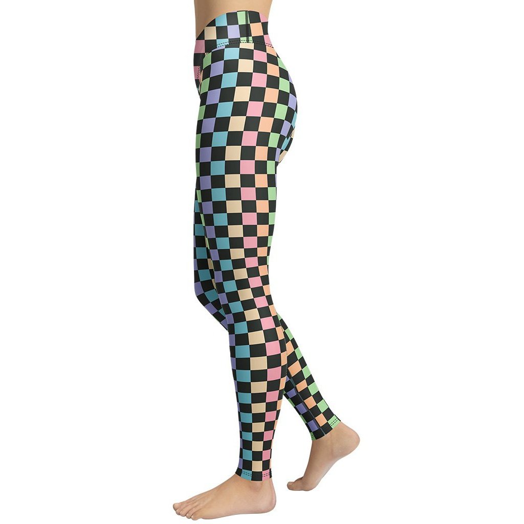 Pastel Checkerboard Yoga Leggings