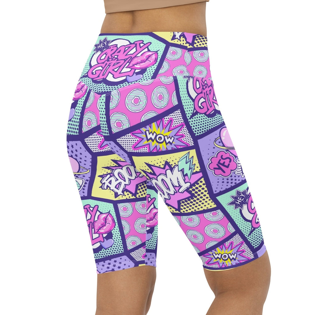Pastel Comic Book Biker Shorts
