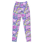 Pastel Comic Book Crossover Leggings With Pockets