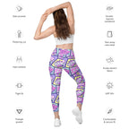 Pastel Comic Book Leggings With Pockets