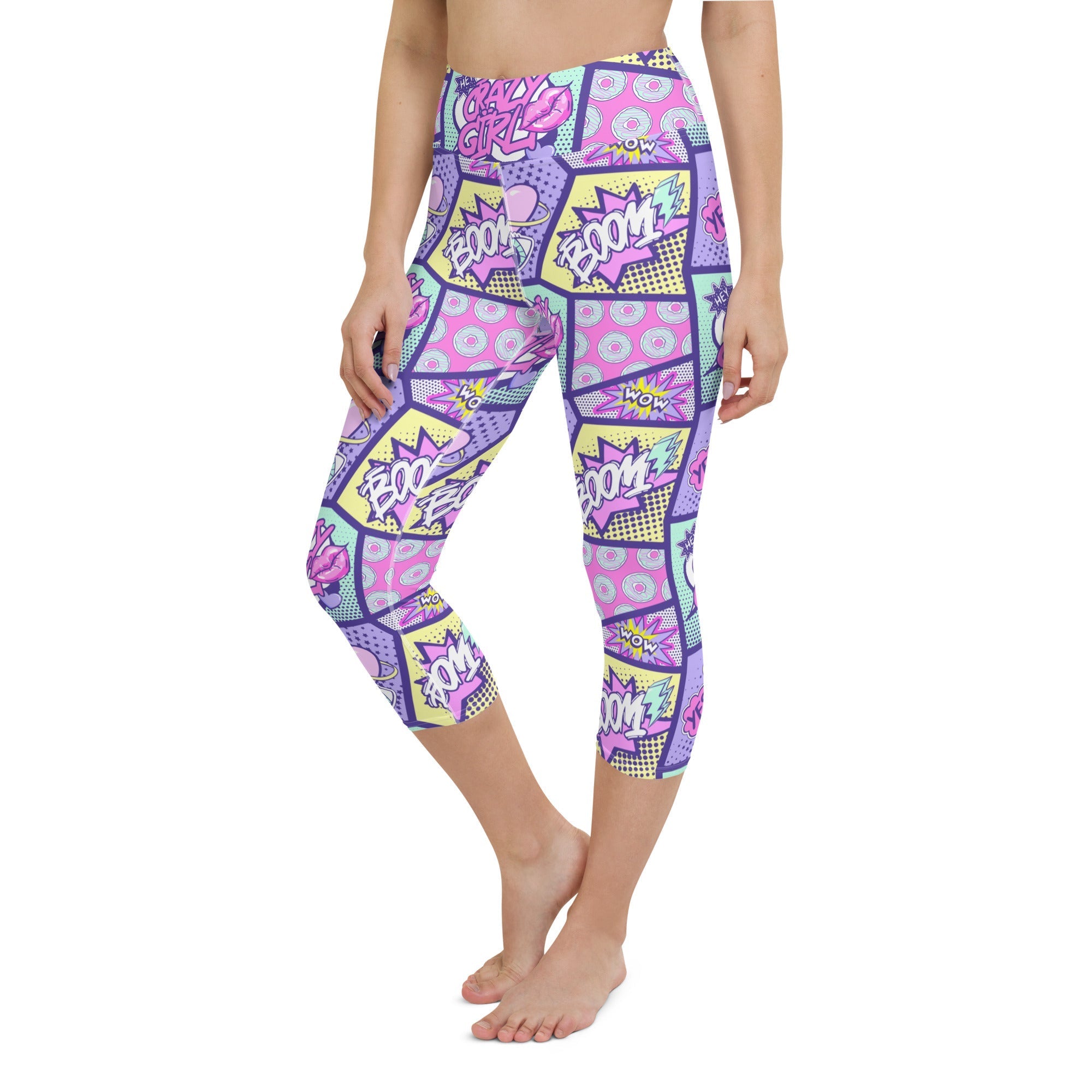 Pastel Comic Book Yoga Leggings in 2023  Compression leggings, Yoga  capris, Leggings sale