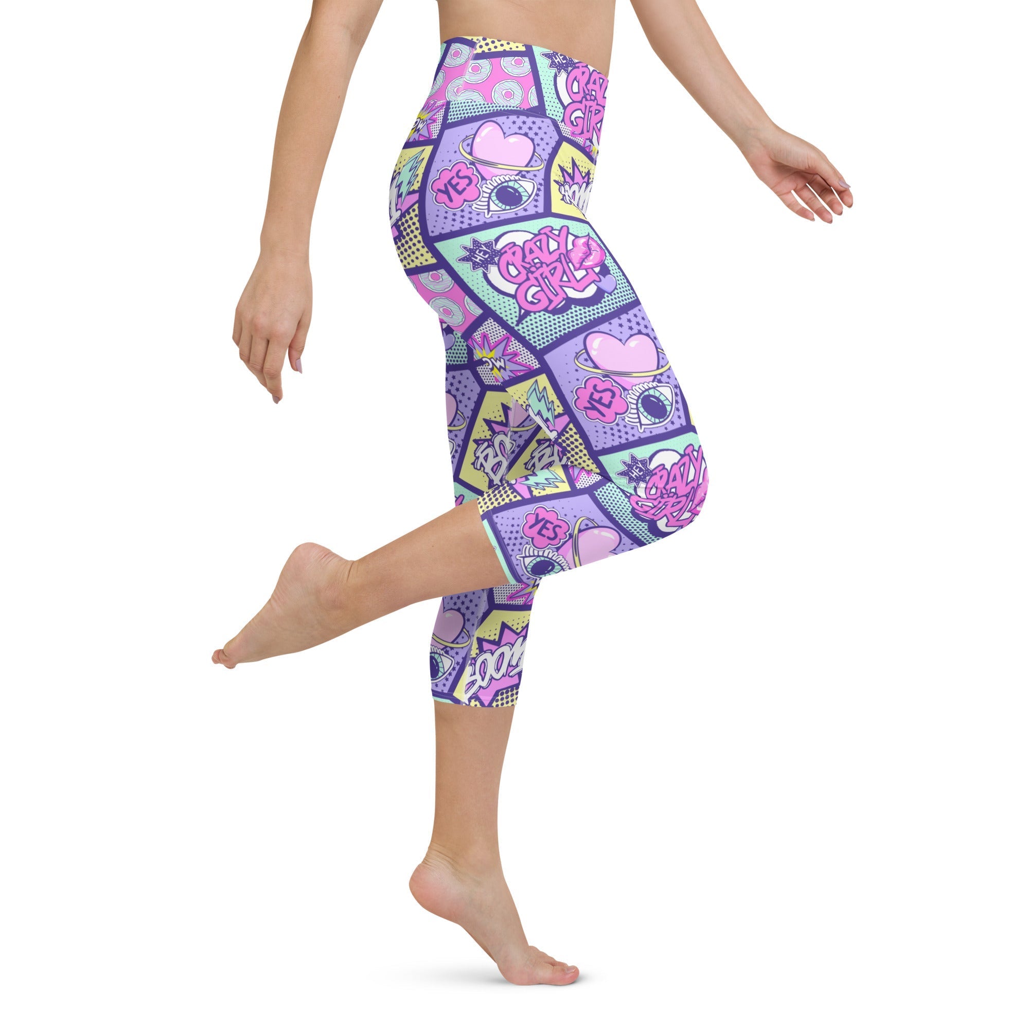 Pastel Comic Book Yoga Capris