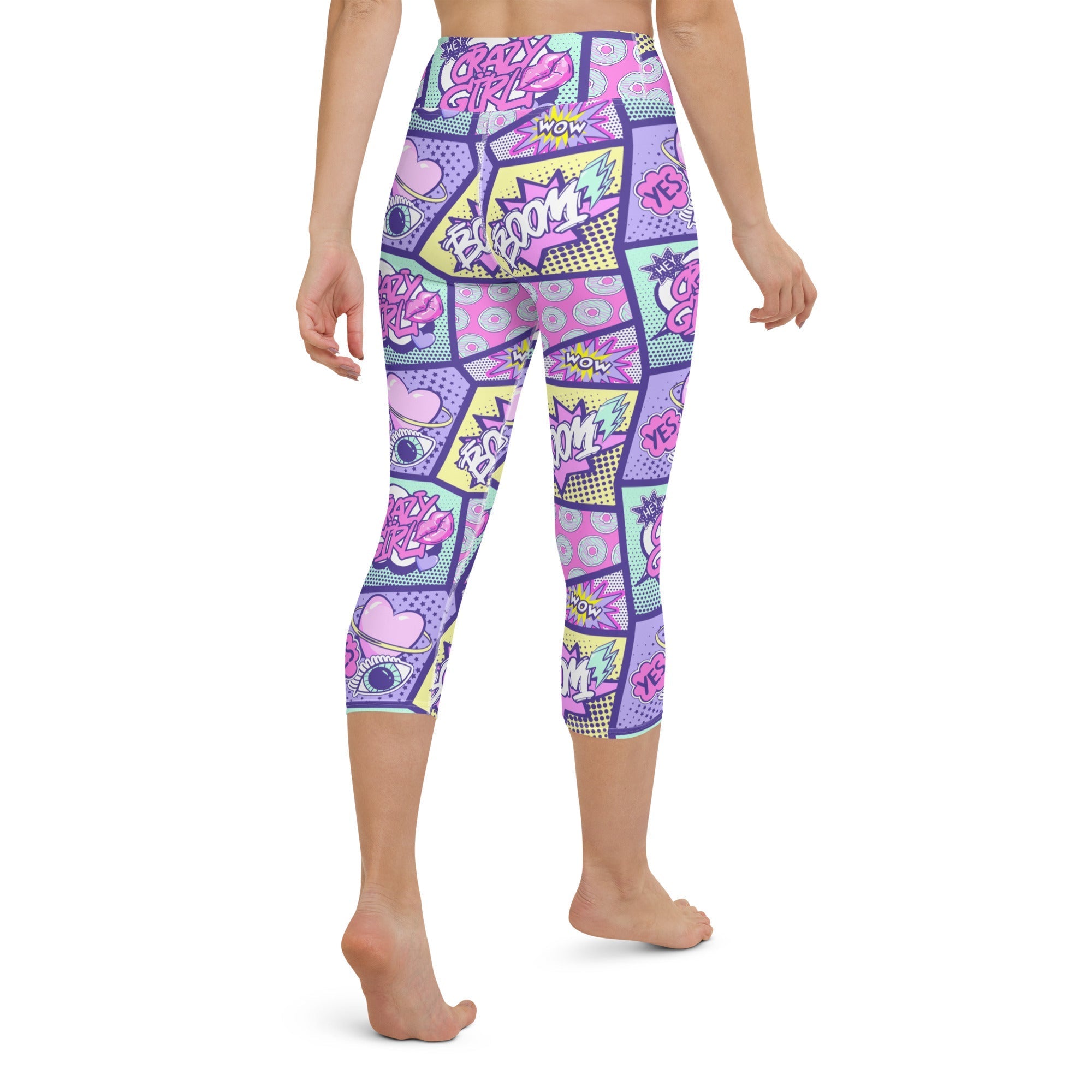 Pastel Comic Book Yoga Capris