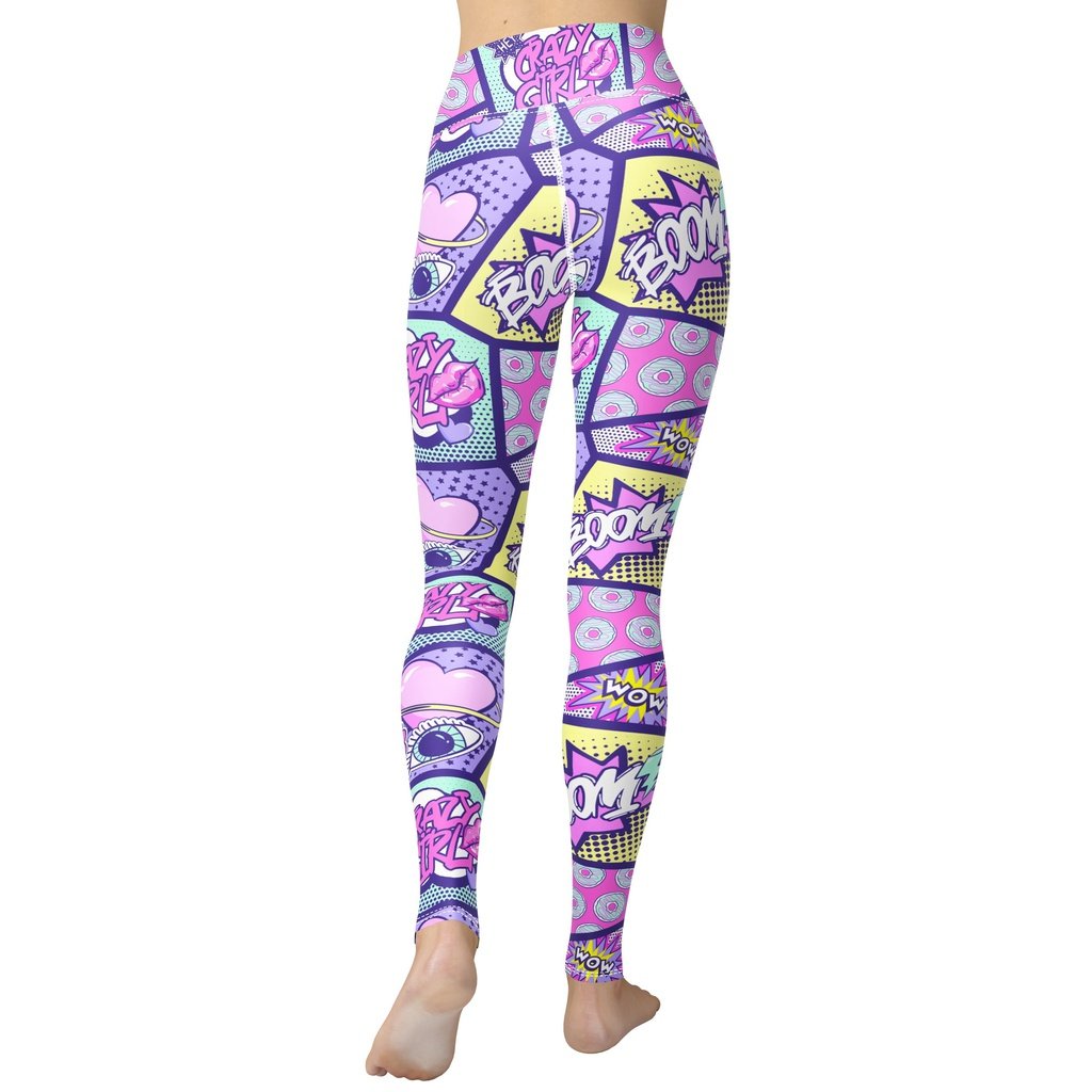 Pastel Comic Book Yoga Leggings