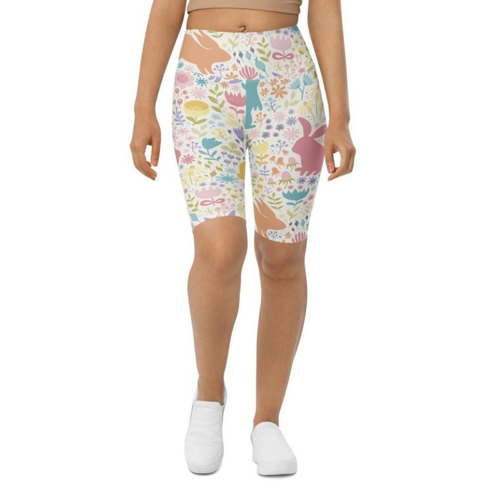 Pastel Easter Garden Biker Shorts