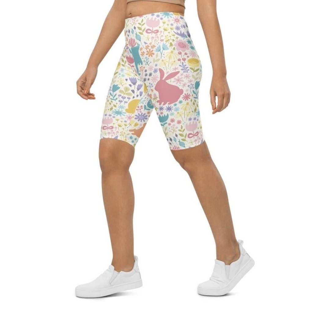 Pastel Easter Garden Biker Shorts
