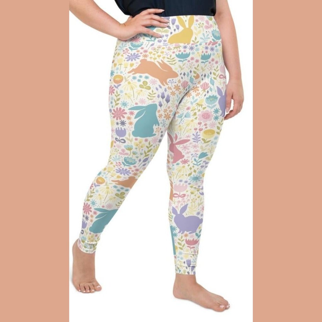 Pastel Easter Garden Plus Size Leggings