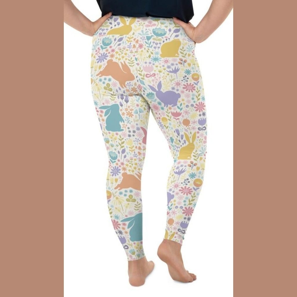 Pastel Easter Garden Plus Size Leggings