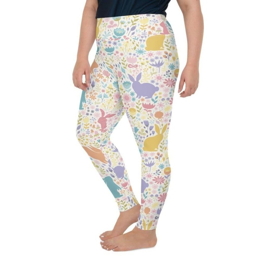 Pastel Easter Garden Plus Size Leggings
