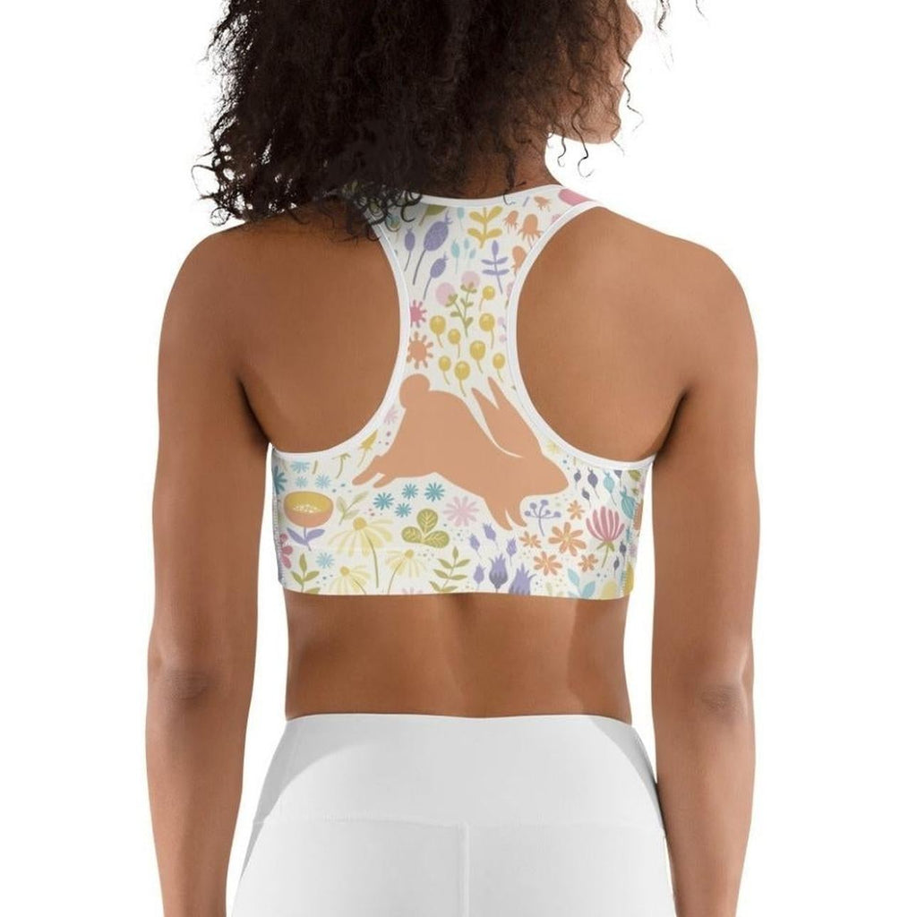 Pastel Easter Garden Sports Bra
