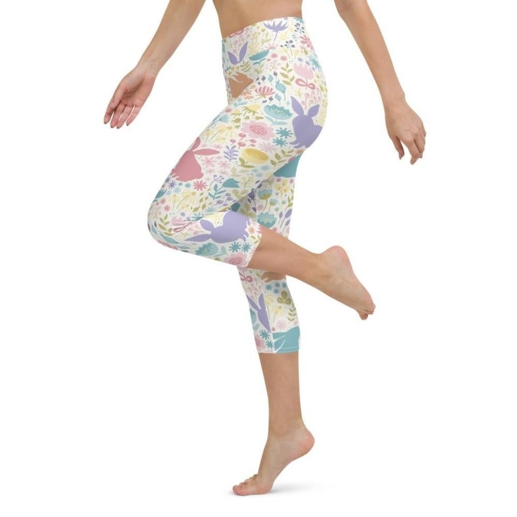Pastel Easter Garden Yoga Capris