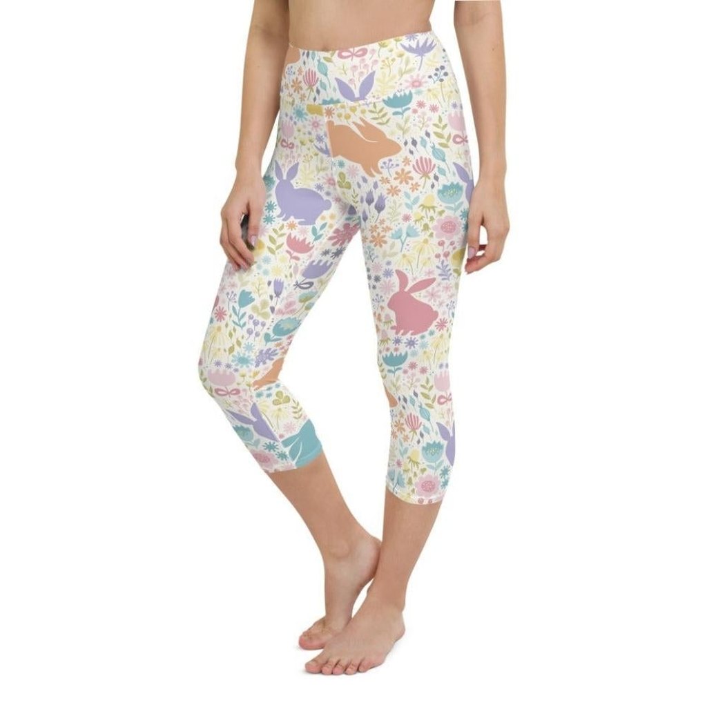 Pastel Easter Garden Yoga Capris