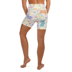 Pastel Easter Garden Yoga Shorts