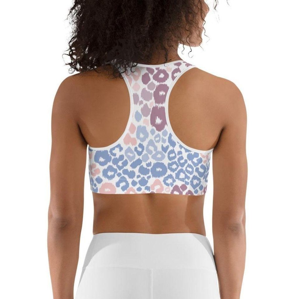 Pastel Leopard Print Sports Bra