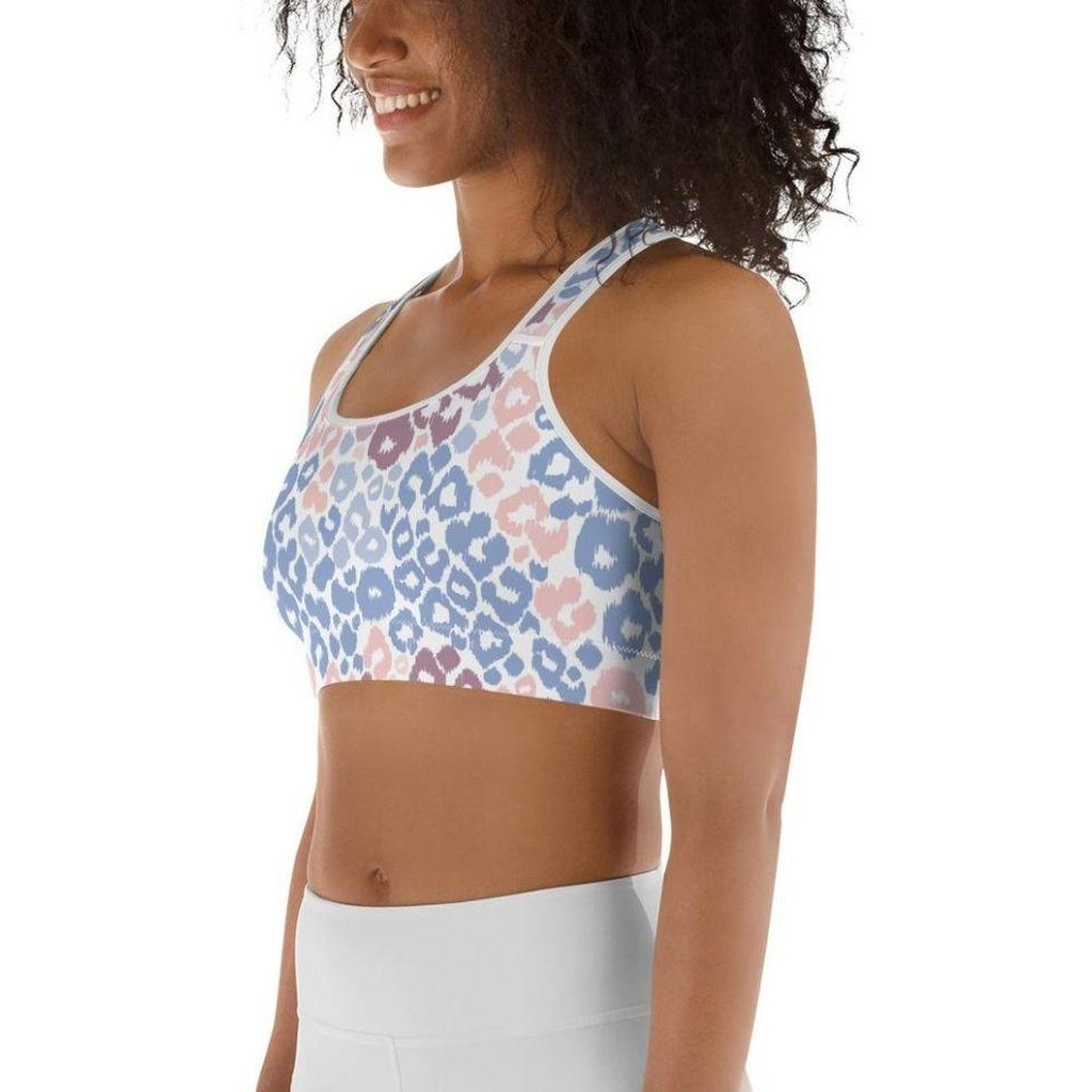 Pastel Leopard Print Sports Bra