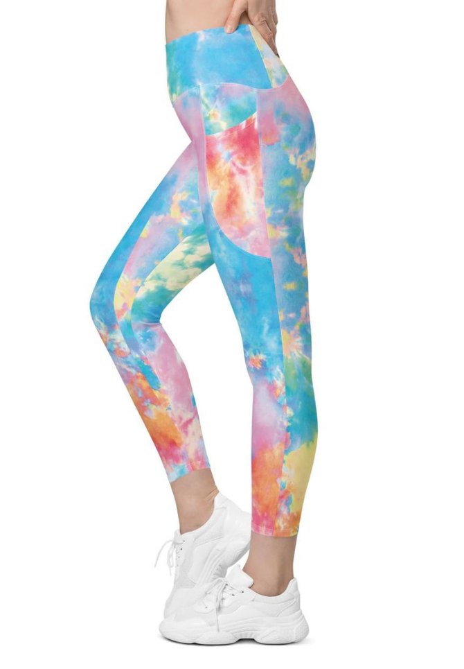 Pastel Tie Dye Leggings With Pockets