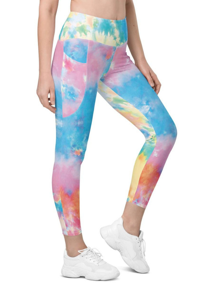 Pastel Tie Dye Leggings With Pockets