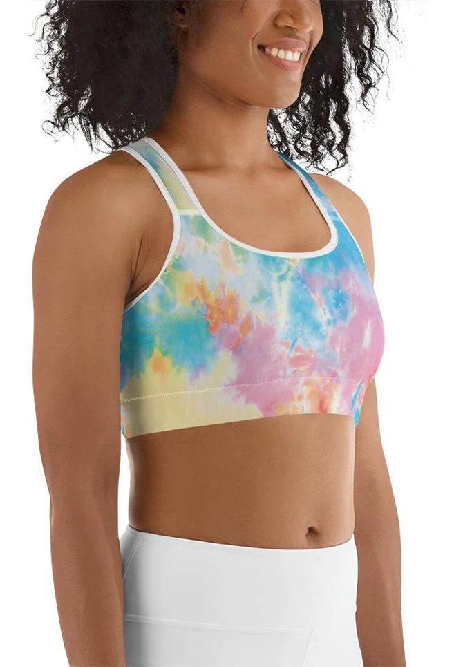 Pastel Tie Dye Sports Bra