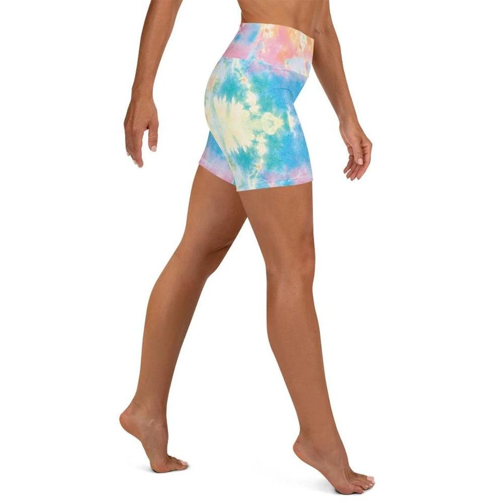 Pastel Tie Dye Yoga Shorts
