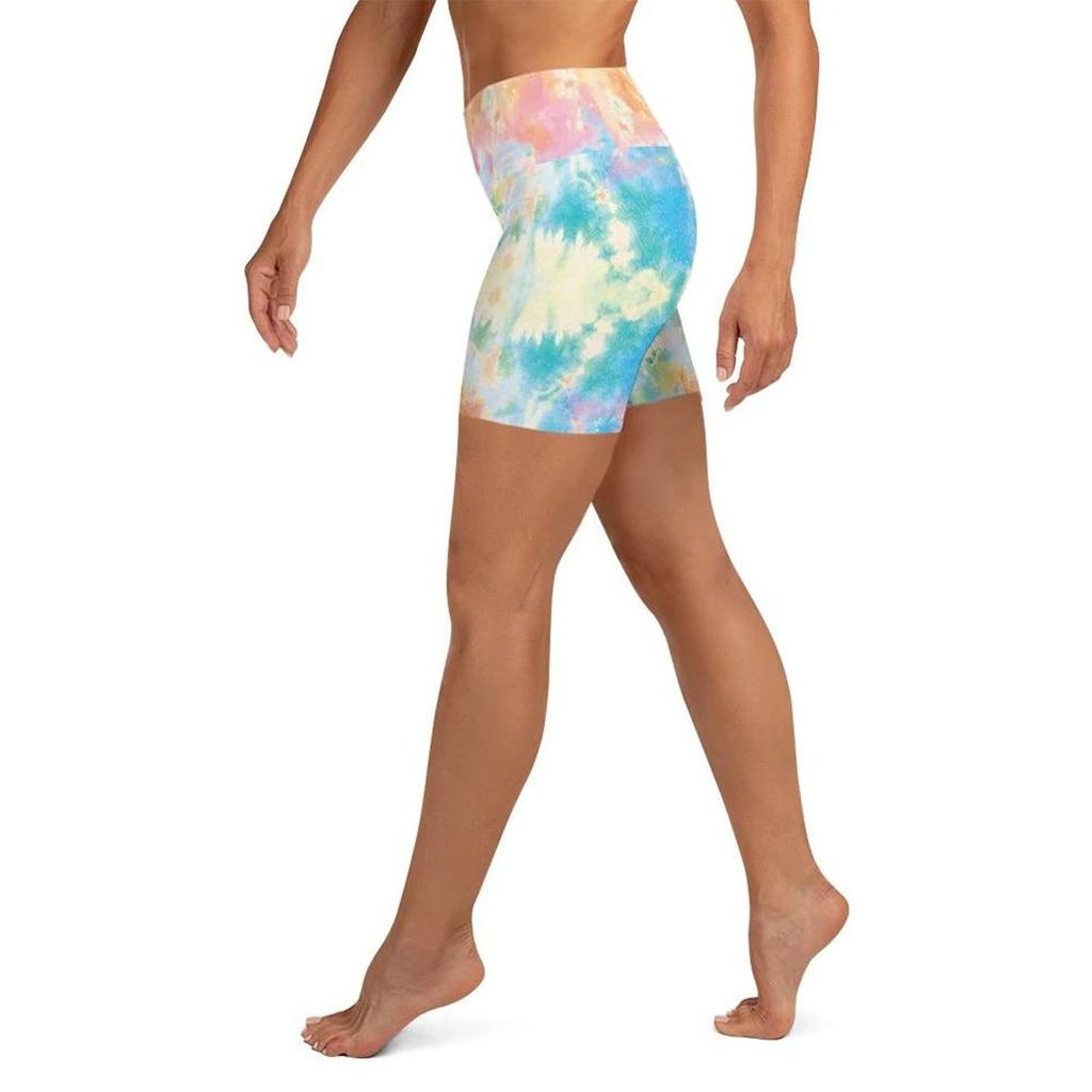 Pastel Tie Dye Yoga Shorts