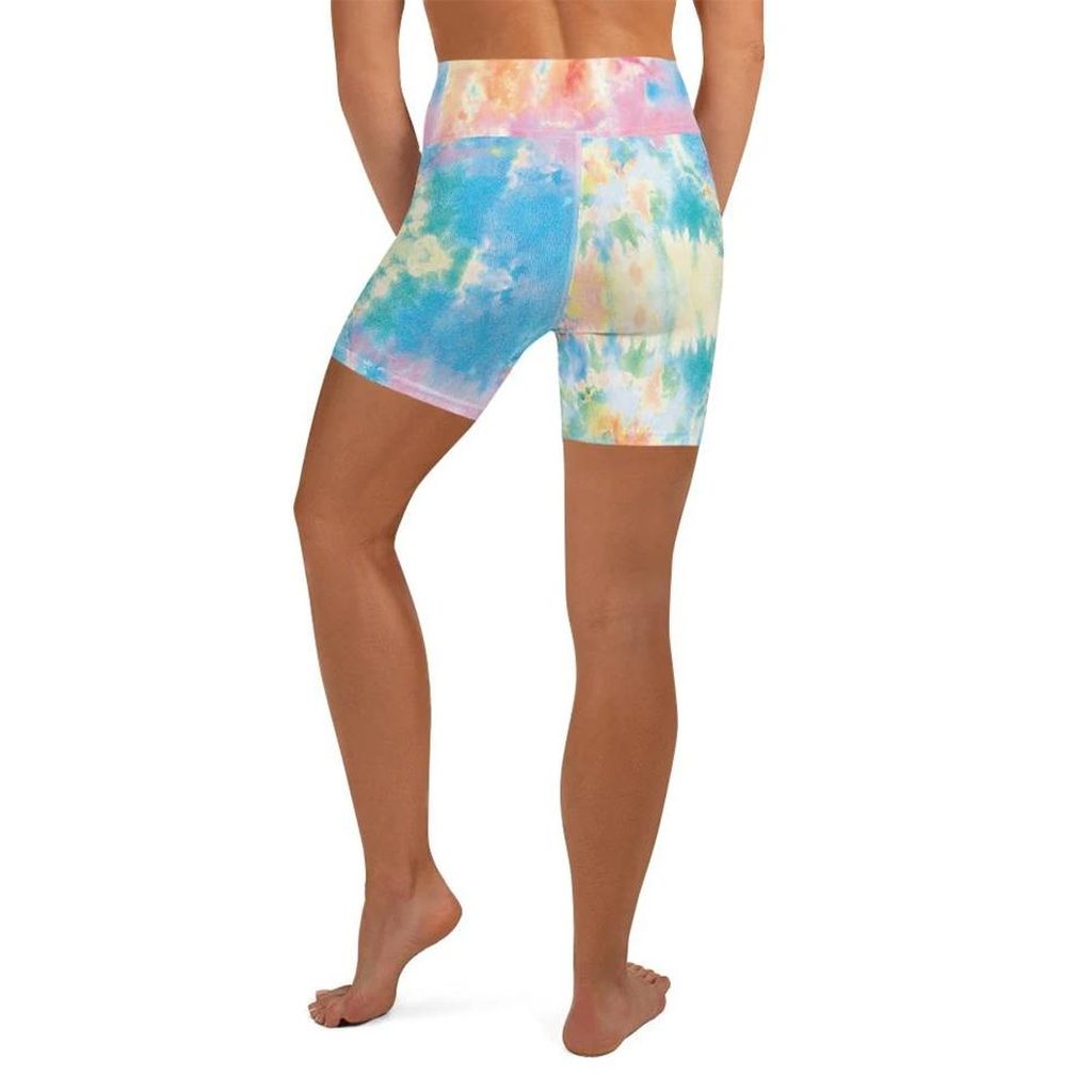 Pastel Tie Dye Yoga Shorts