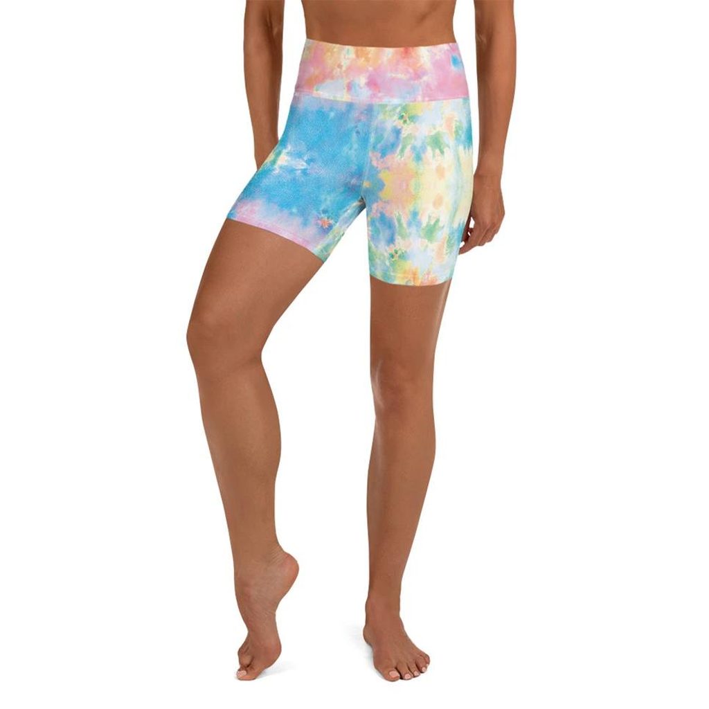 Pastel Tie Dye Yoga Shorts
