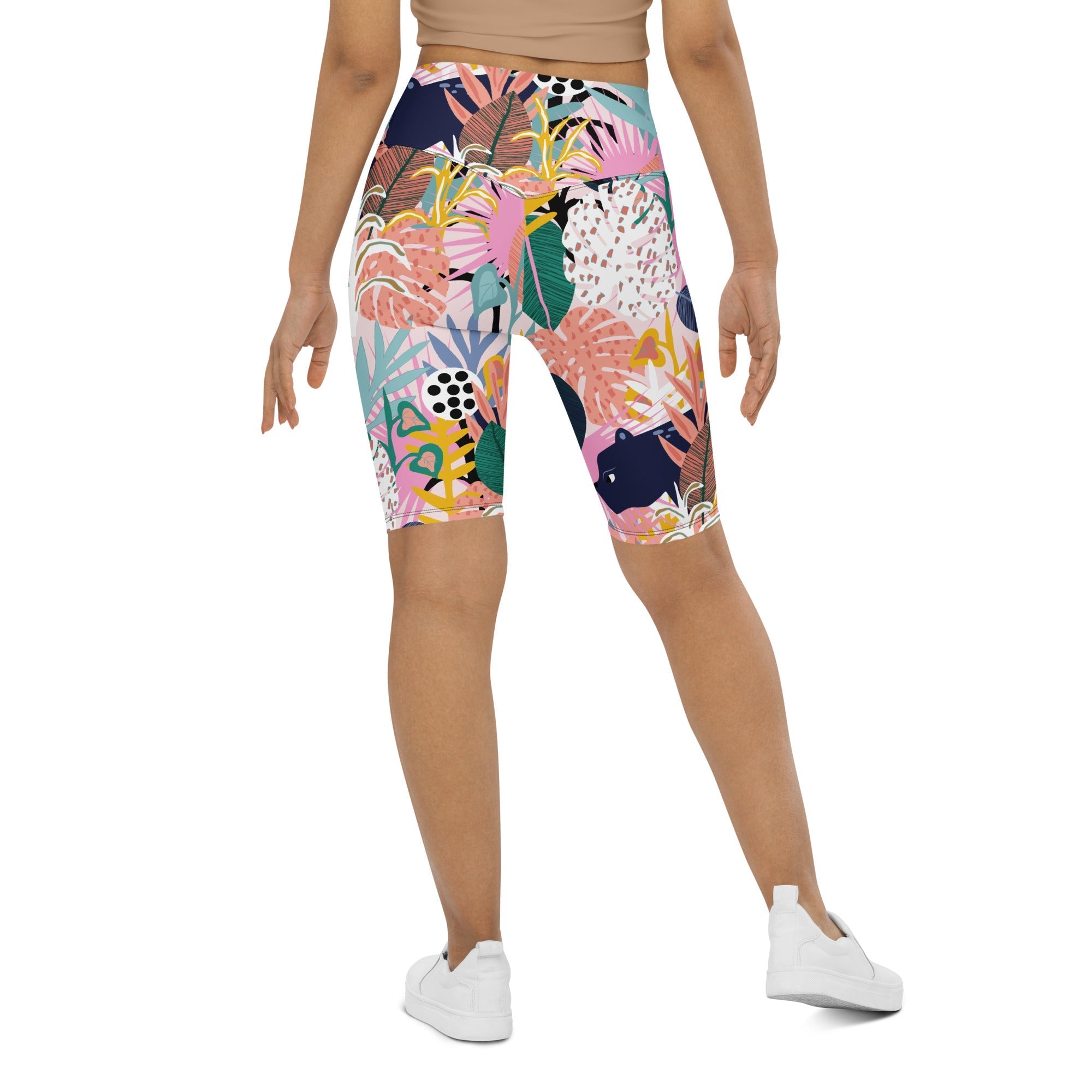 Pastel Tropical Biker Shorts