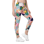 Pastel Tropical Leggings With Pockets