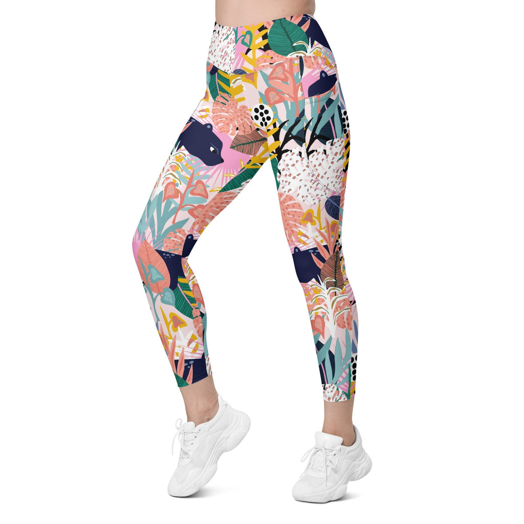 Pastel Tropical Leggings With Pockets