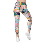 Pastel Tropical Leggings With Pockets