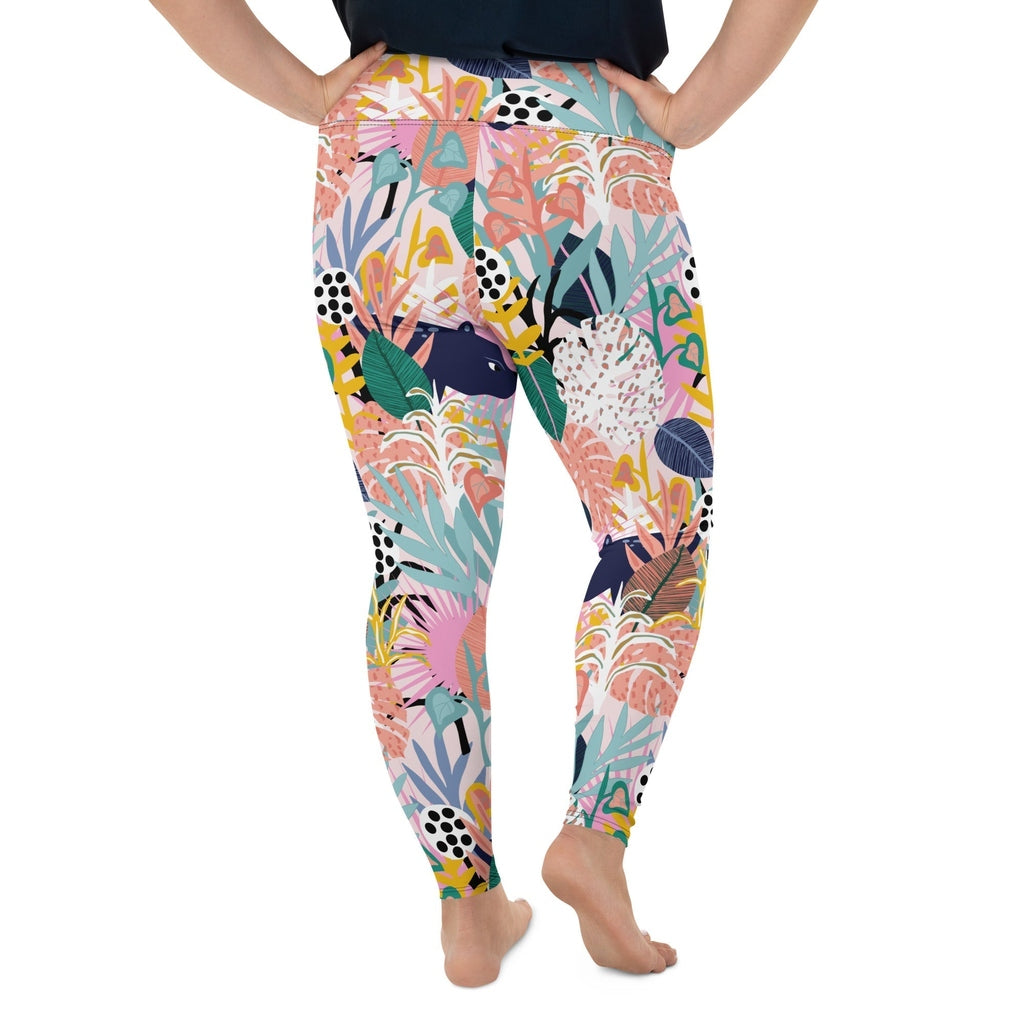 Pastel Tropical Plus Size Leggings