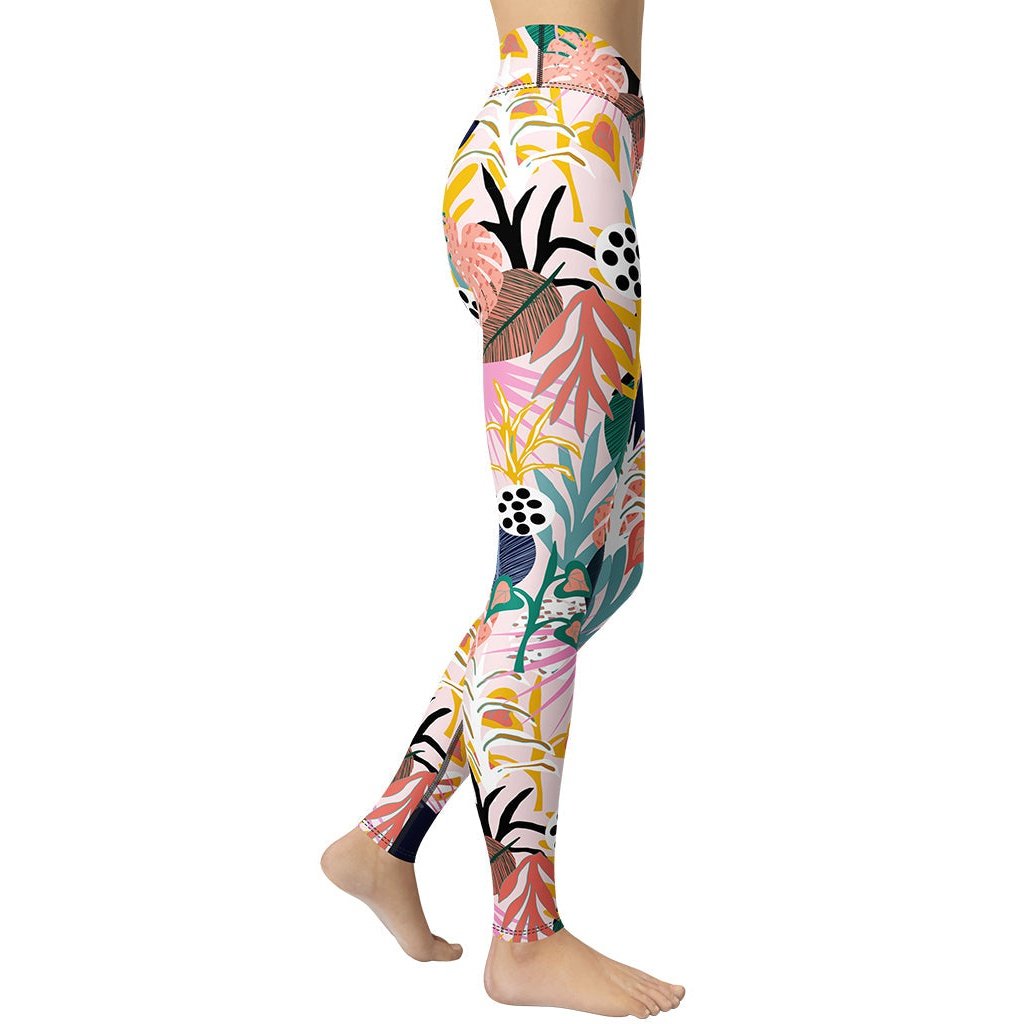 Pastel Tropical Yoga Leggings