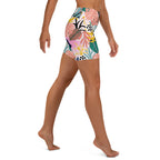 Pastel Tropical Yoga Shorts