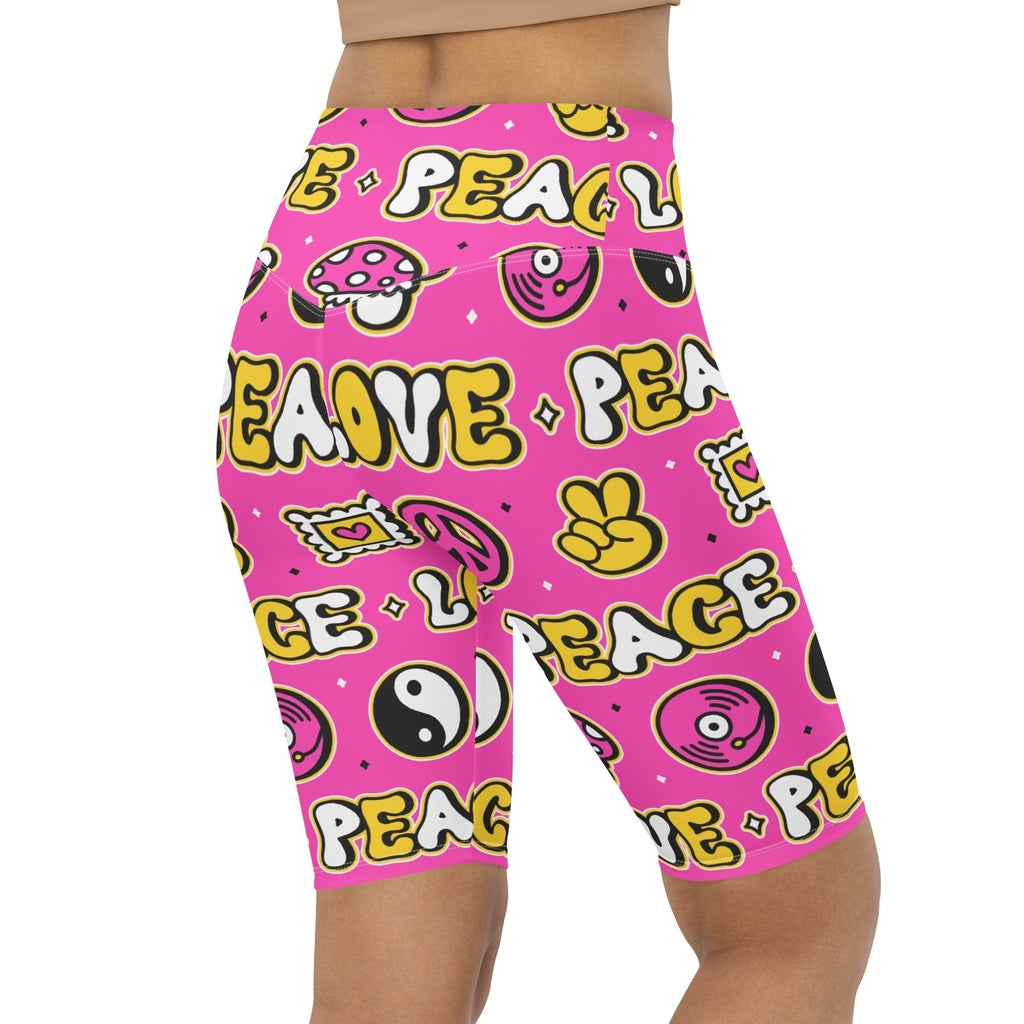 Peace and Love Biker Shorts