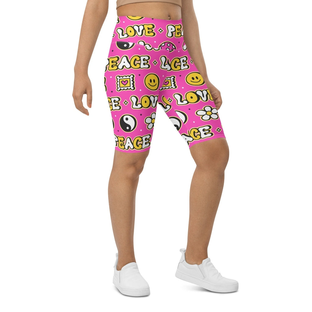 Peace and Love Biker Shorts
