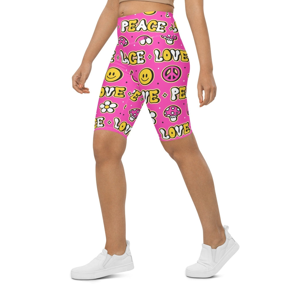 Peace and Love Biker Shorts