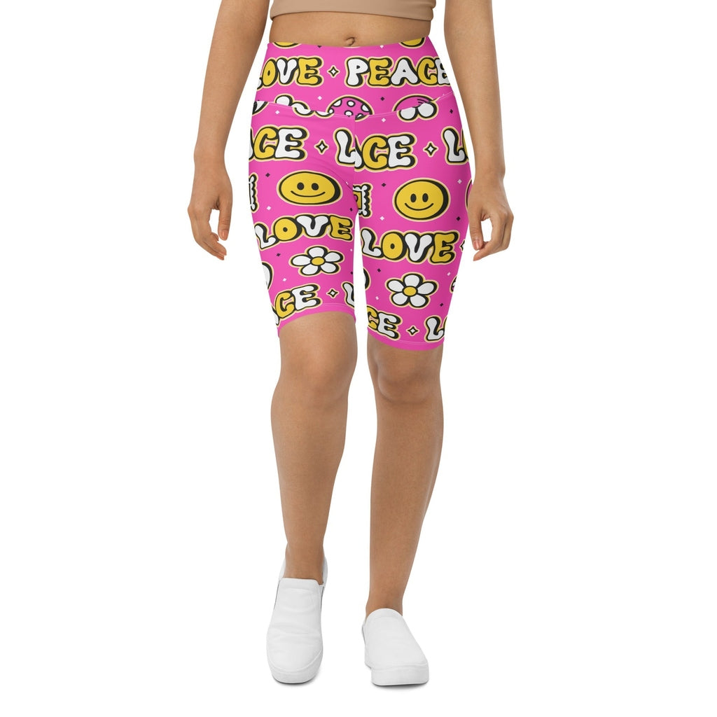 Peace and Love Biker Shorts