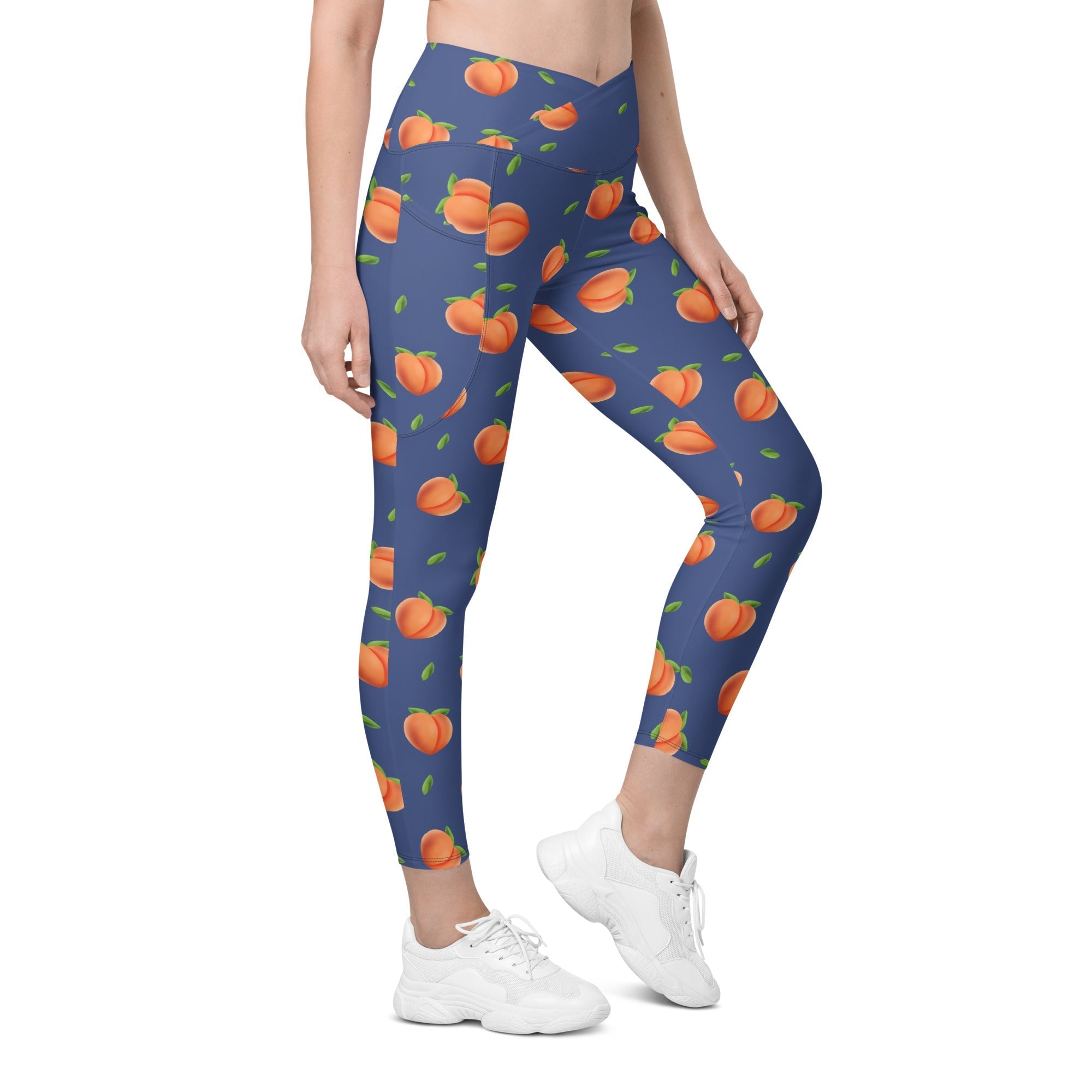 Peachy Crossover Leggings With Pockets