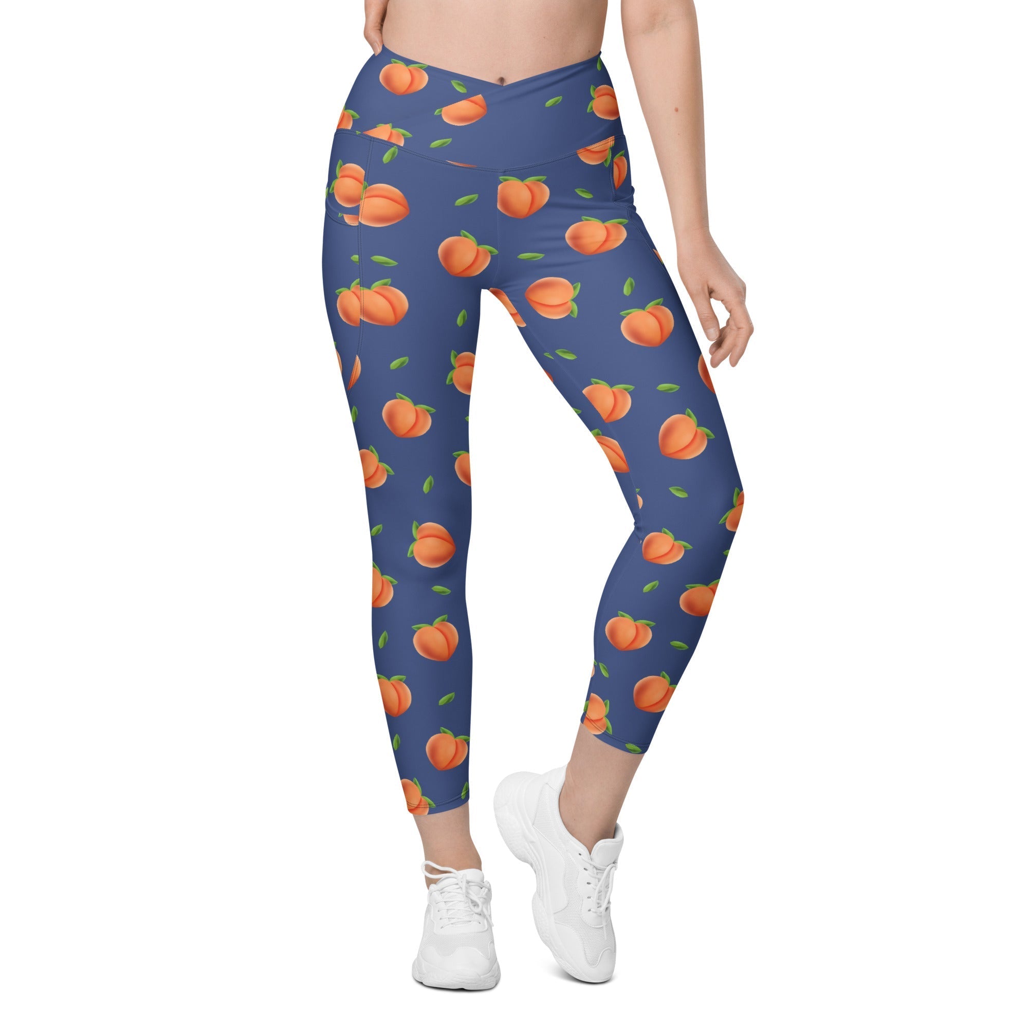 Peachy Crossover Leggings With Pockets