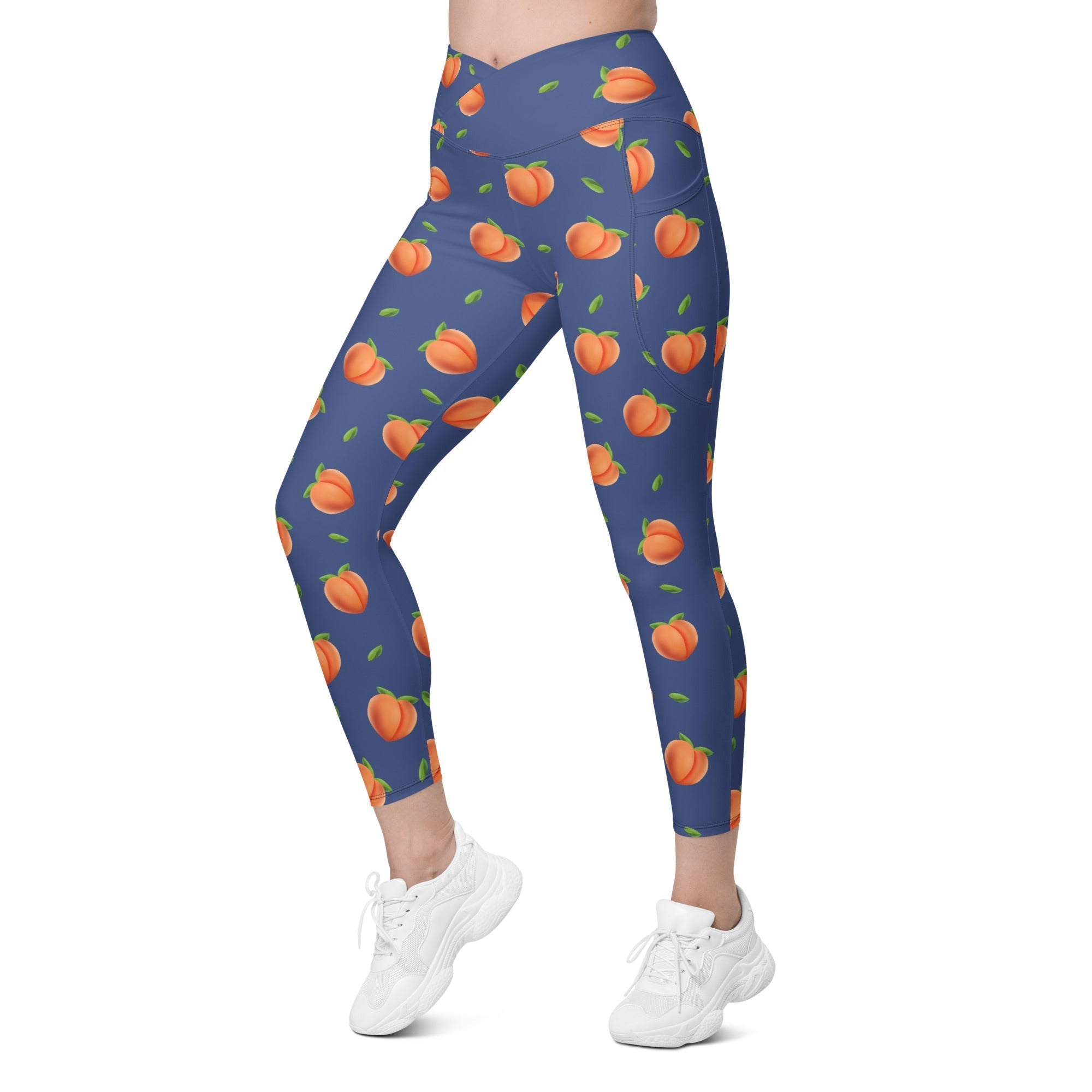 Peachy Crossover Leggings With Pockets