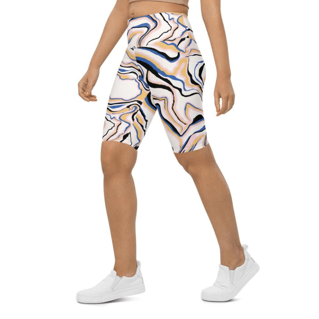 Peachy Marble Biker Shorts