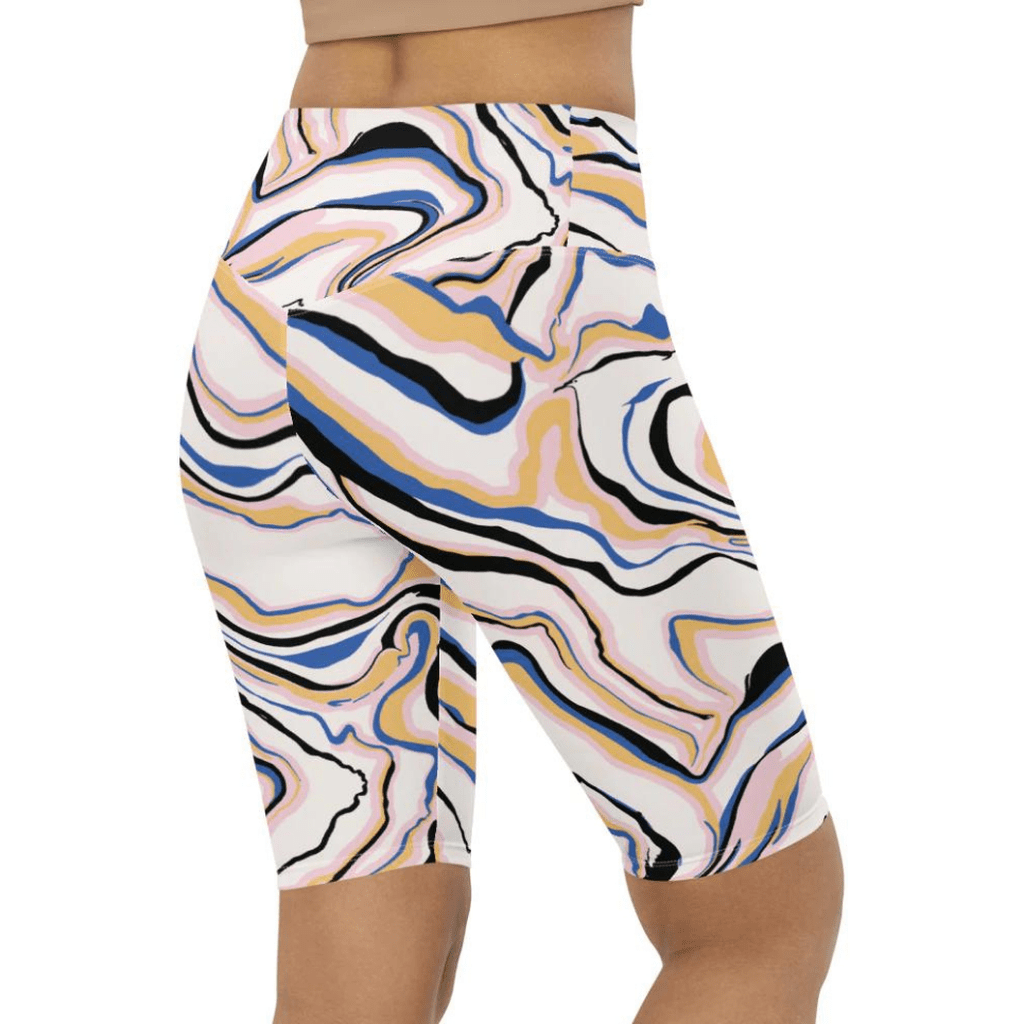 Peachy Marble Biker Shorts