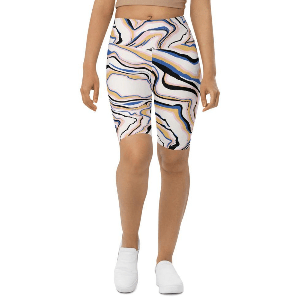 Peachy Marble Biker Shorts