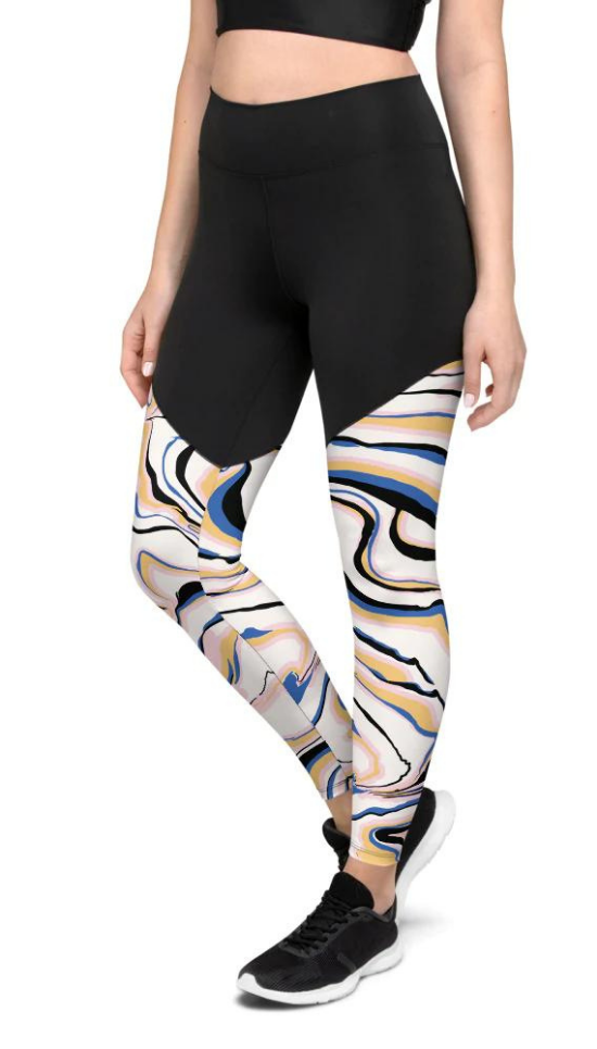 Peachy Marble Compression Leggings